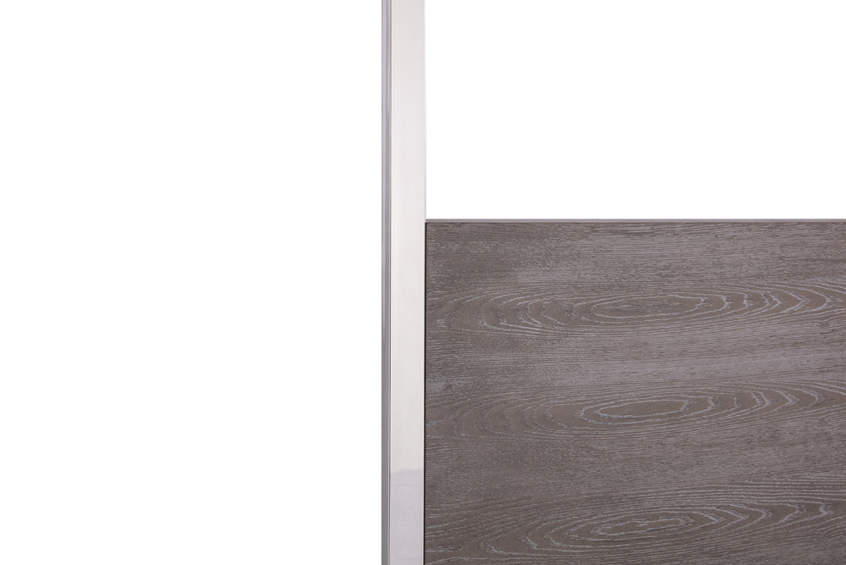 Modrest Arlene Modern Grey Elm & Stainless Steel Canopy Bed