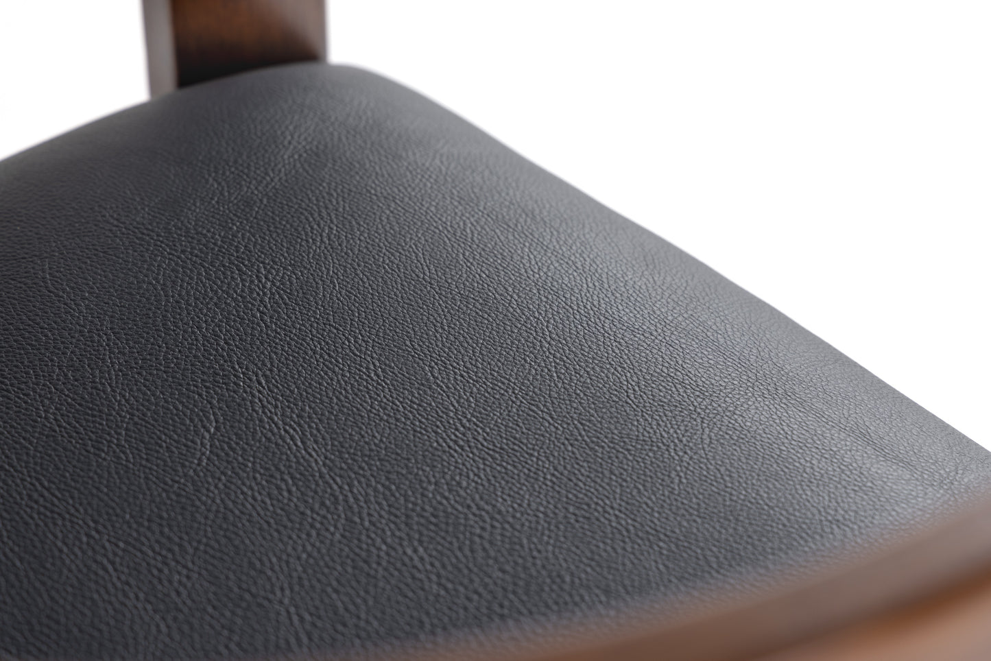 Modrest Belton - Modern Black Vegan Leather + Brown Oak Counter Chair