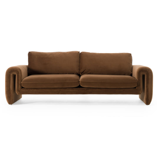 Divani Casa Bentley - Modern Brown Velvet Sofa