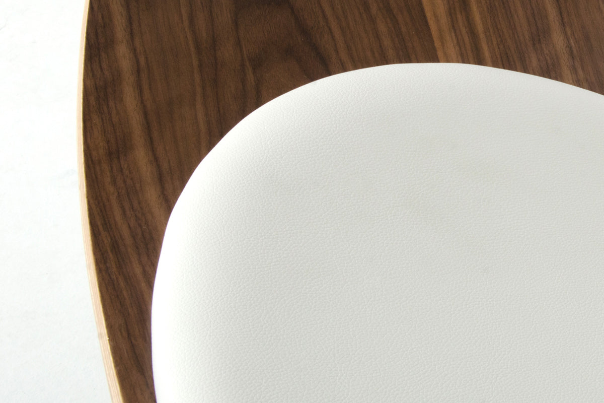 Modrest Warren Mid-Century White & Walnut Accent Chair