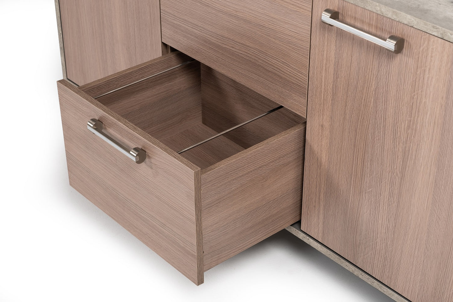 Nova Domus Boston Modern Brown Oak & Faux Concrete Office File Cabinet