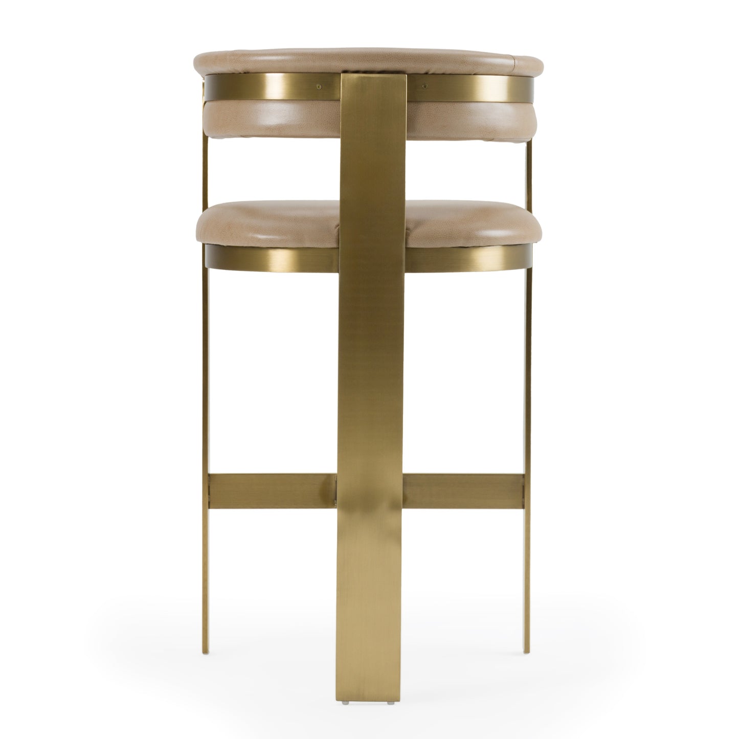 Modrest Boswell - Modern Brown Faux Leather + Gold Barstool