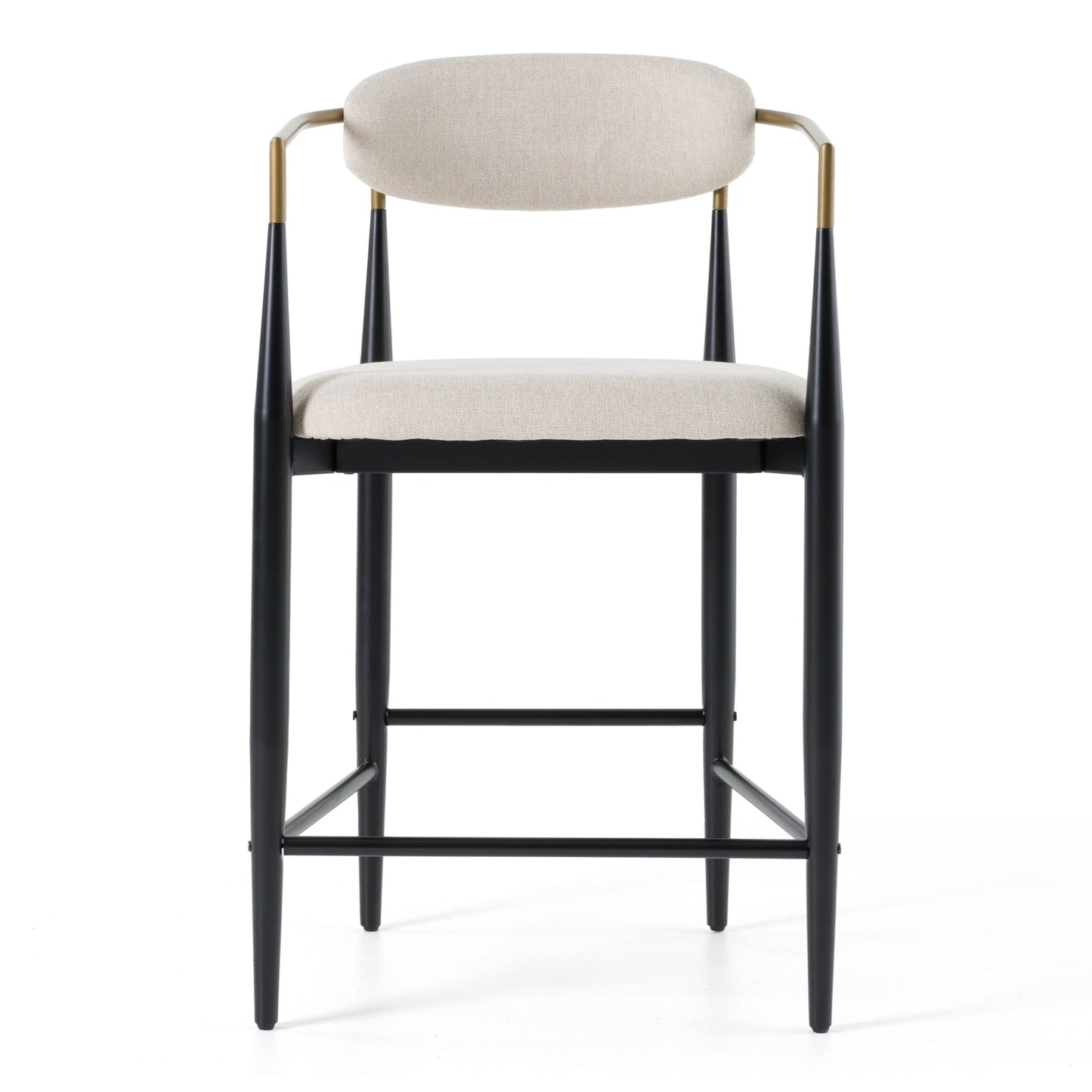 Modrest Buchtel - Mid-Century Modern Light Grey + Gold Arm + Black Counter Chair