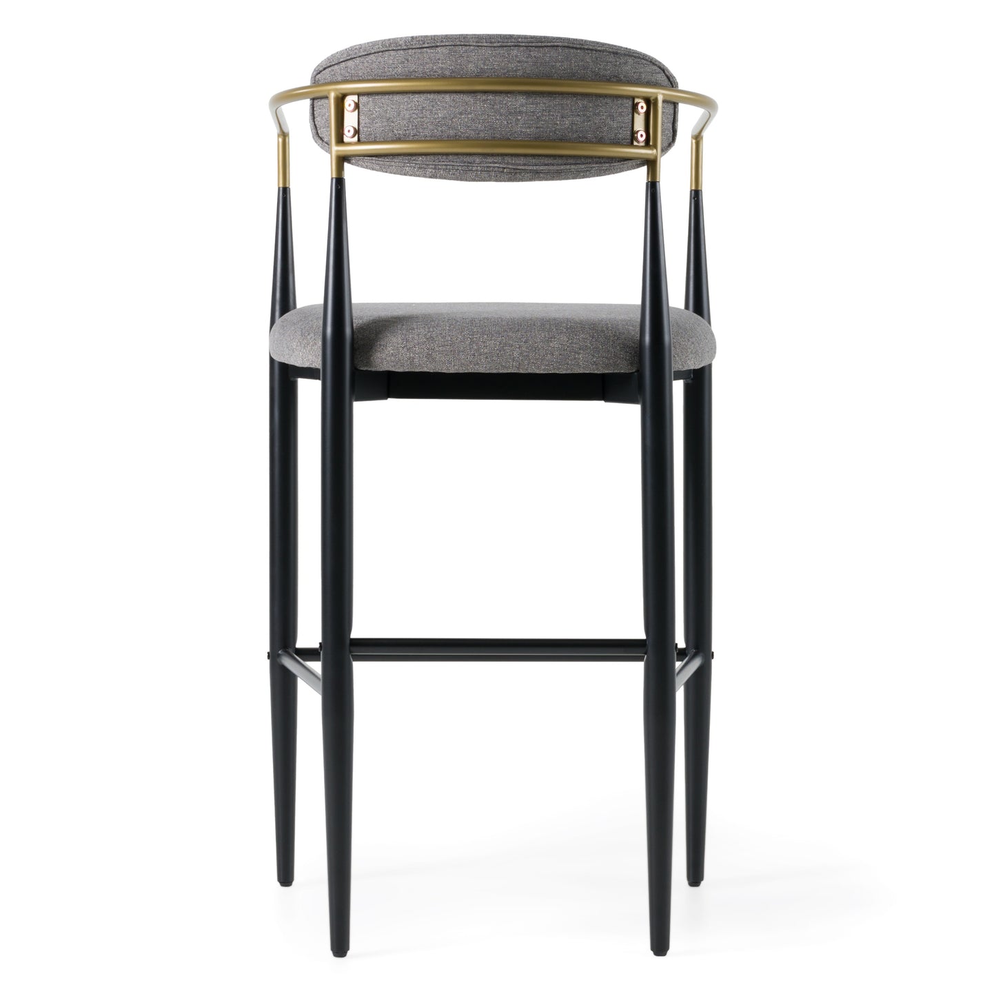 Modrest Buchtel - Mid-Century Modern Medium Grey + Gold Arm + Black Bar Chair