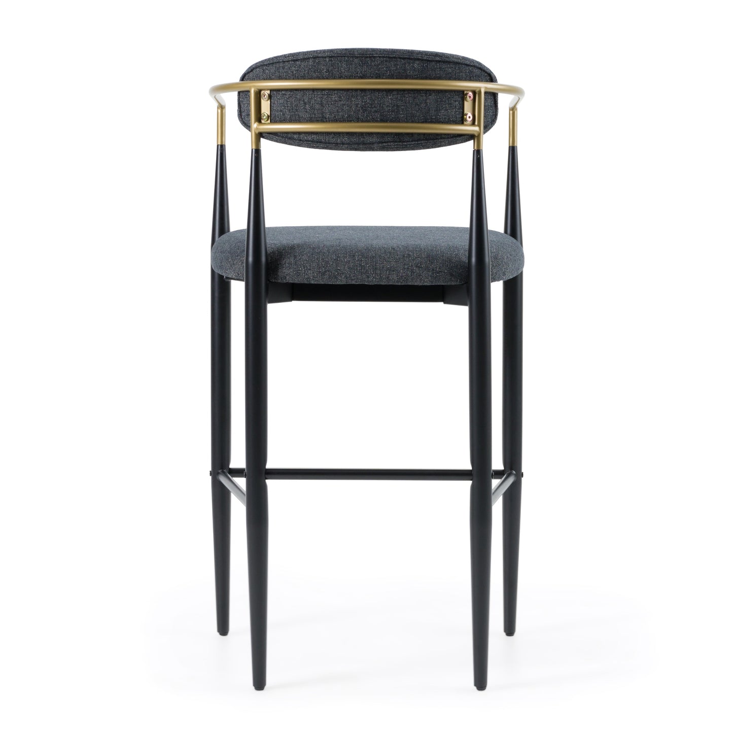 Modrest Buchtel - Mid-Century Modern Dark Grey + Gold Arm + Black Bar Chair