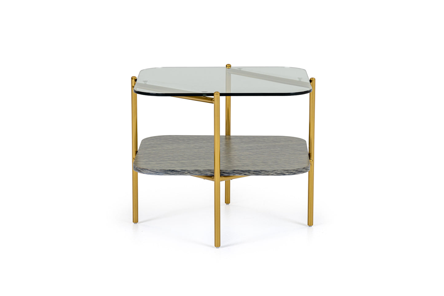 Modrest Cari - Glam Gold + Glass End Table