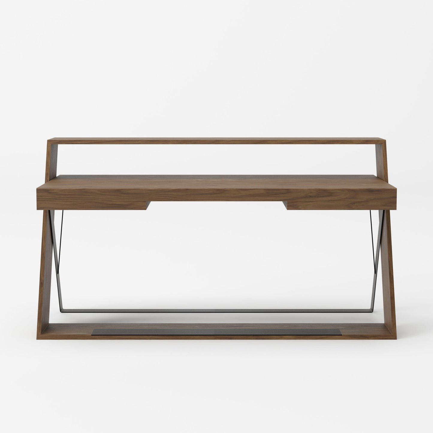 Modrest Carrie - Modern Walnut & Black Office Desk