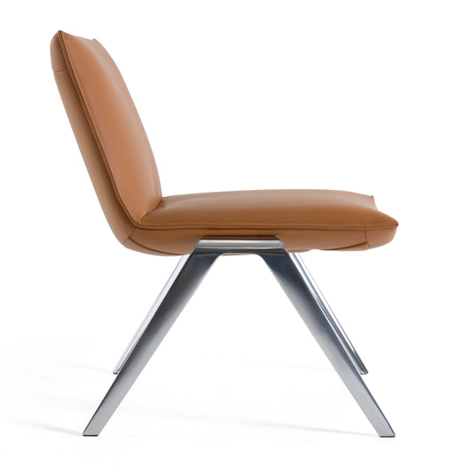 Modrest Cedric - Modern Camel Vegan Leather Accent Chair