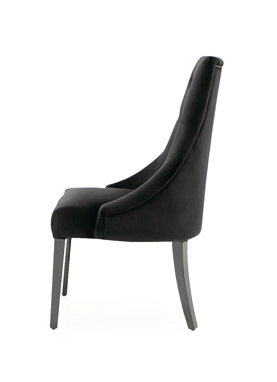 A&X Charlotte - Black Velour Dining Chair (Set of 2)
