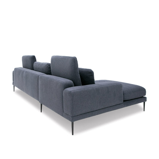 Divani Casa Corwith - Modern Blue Fabric Left Facing Sectional