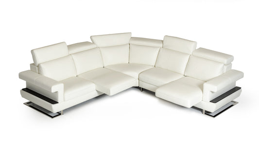 Lamod Italia Crosby - Italian Modern White Leather Sectional Sofa