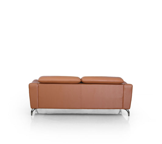 Divani Casa Danis - Modern Cognac Leather Brown Sofa