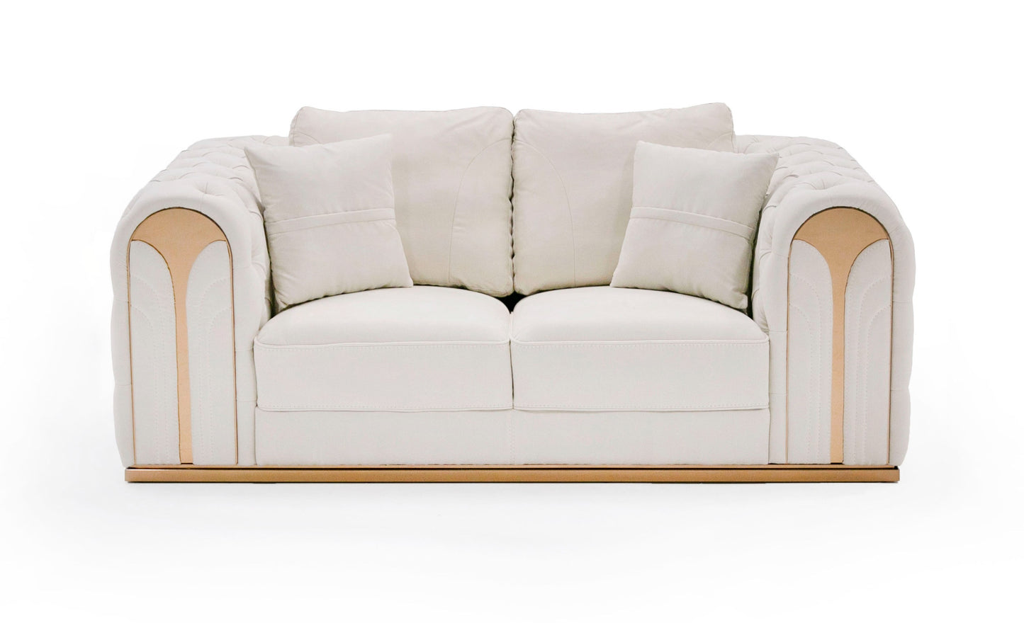 Divani Casa Dosie - Modern Beige Fabric Sofa & Loveseat Set