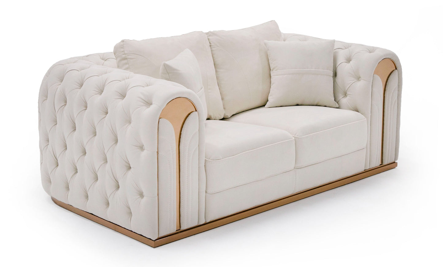 Divani Casa Dosie - Modern Beige Fabric Sofa & Loveseat Set