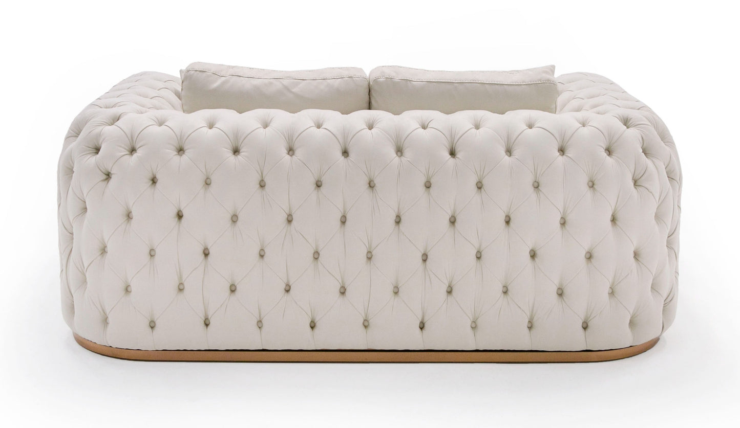 Divani Casa Dosie - Modern Beige Fabric Sofa & Loveseat Set