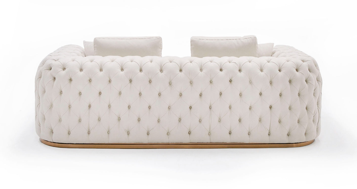 Divani Casa Dosie - Modern Beige Fabric Sofa & Loveseat Set