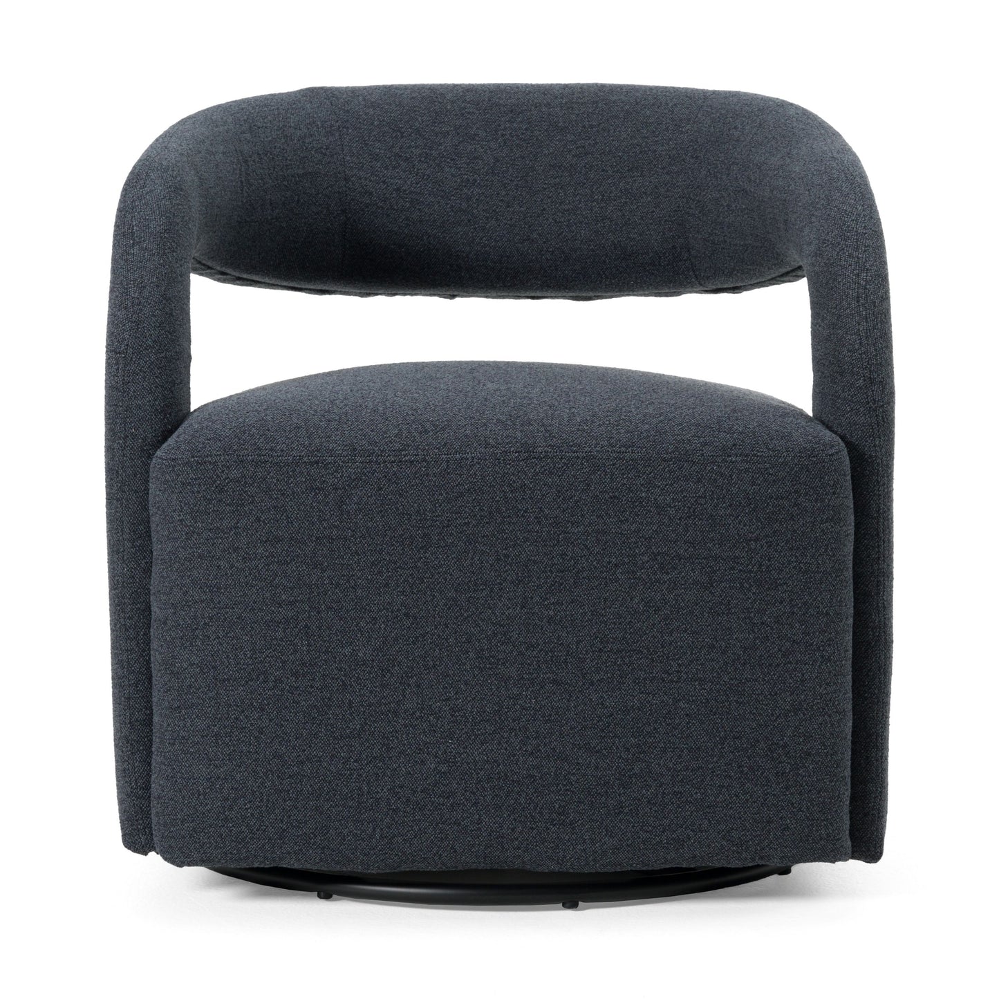 Modrest Dowsett - Modern Charcoal Fabric Swivel Accent Chair