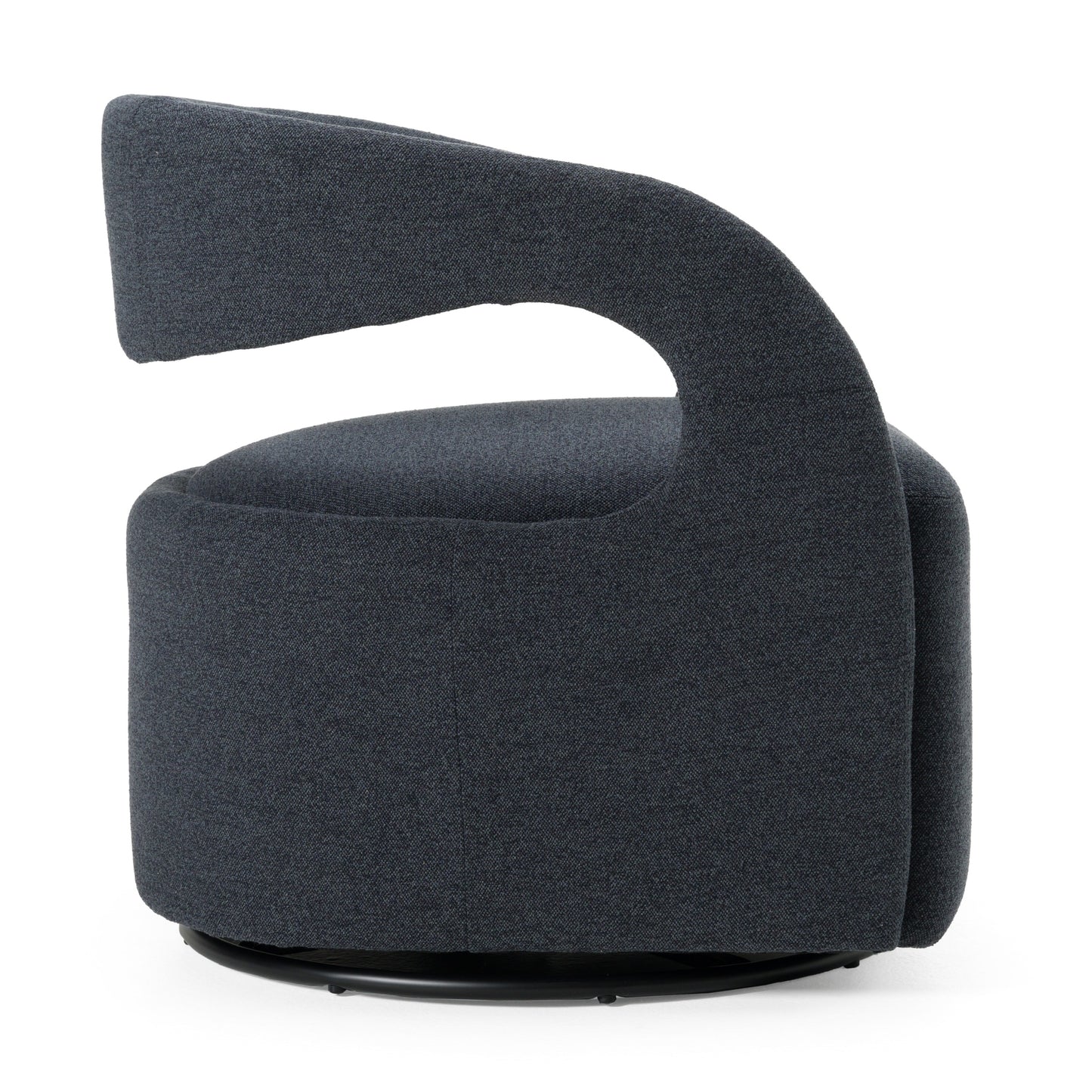 Modrest Dowsett - Modern Charcoal Fabric Swivel Accent Chair