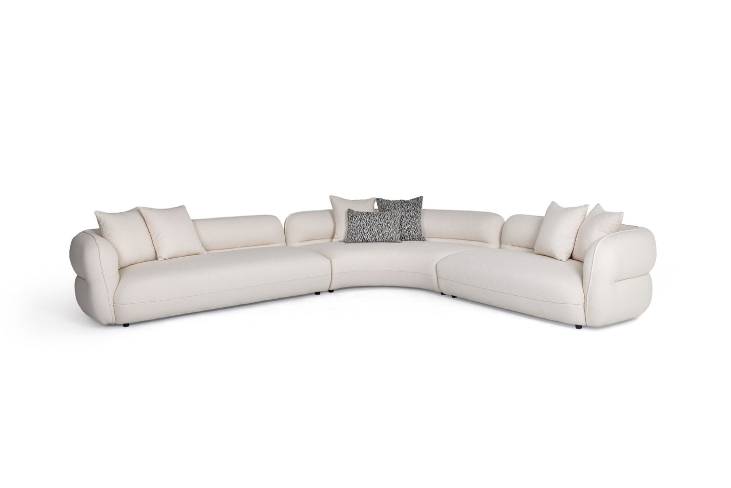 Divani Casa Drayton - Modern Off-White Fabric Sectional Sofa