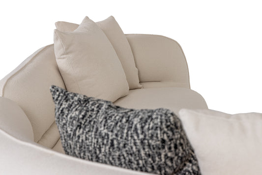 Divani Casa Drayton - Modern Off-White Fabric Sectional Sofa