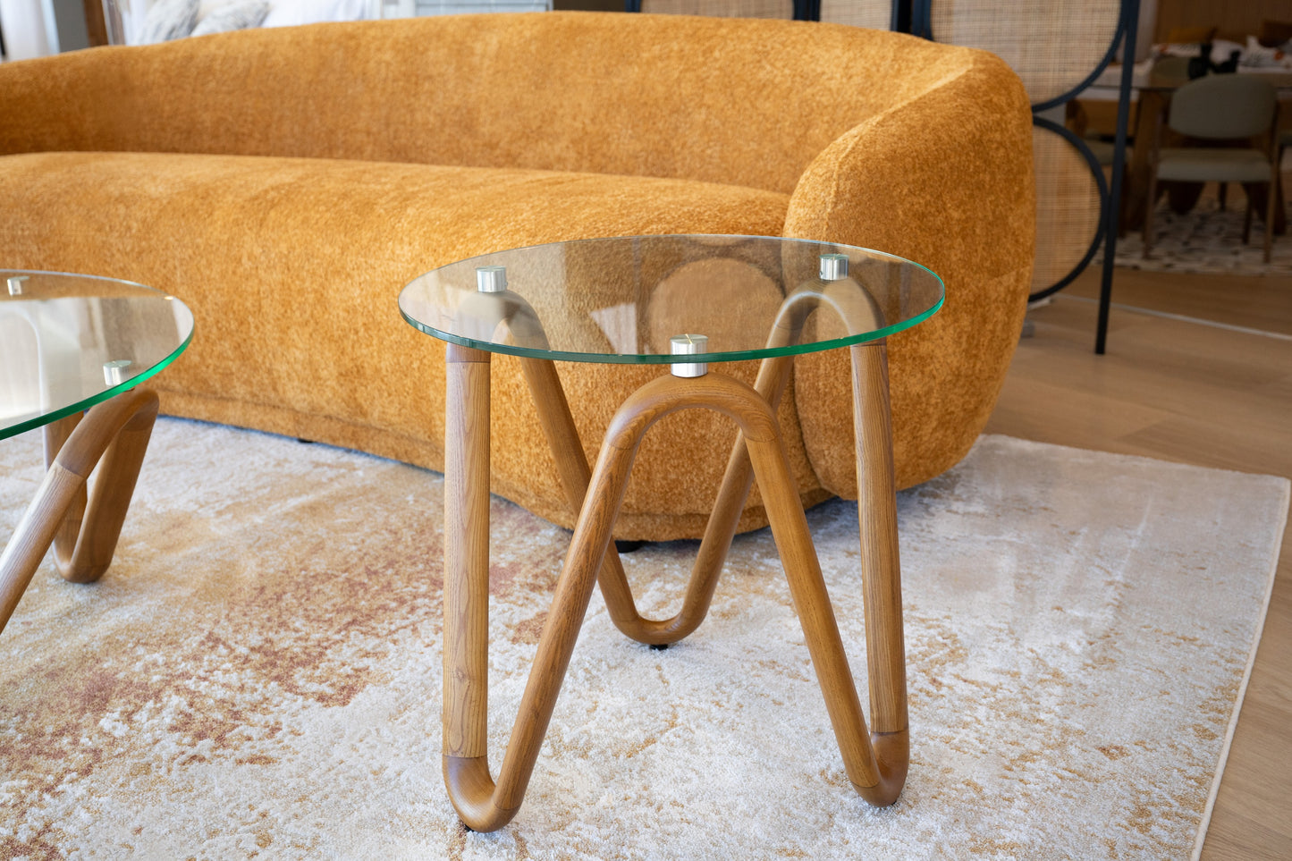 Modrest Lassen - Modern Glass & Walnut End Table