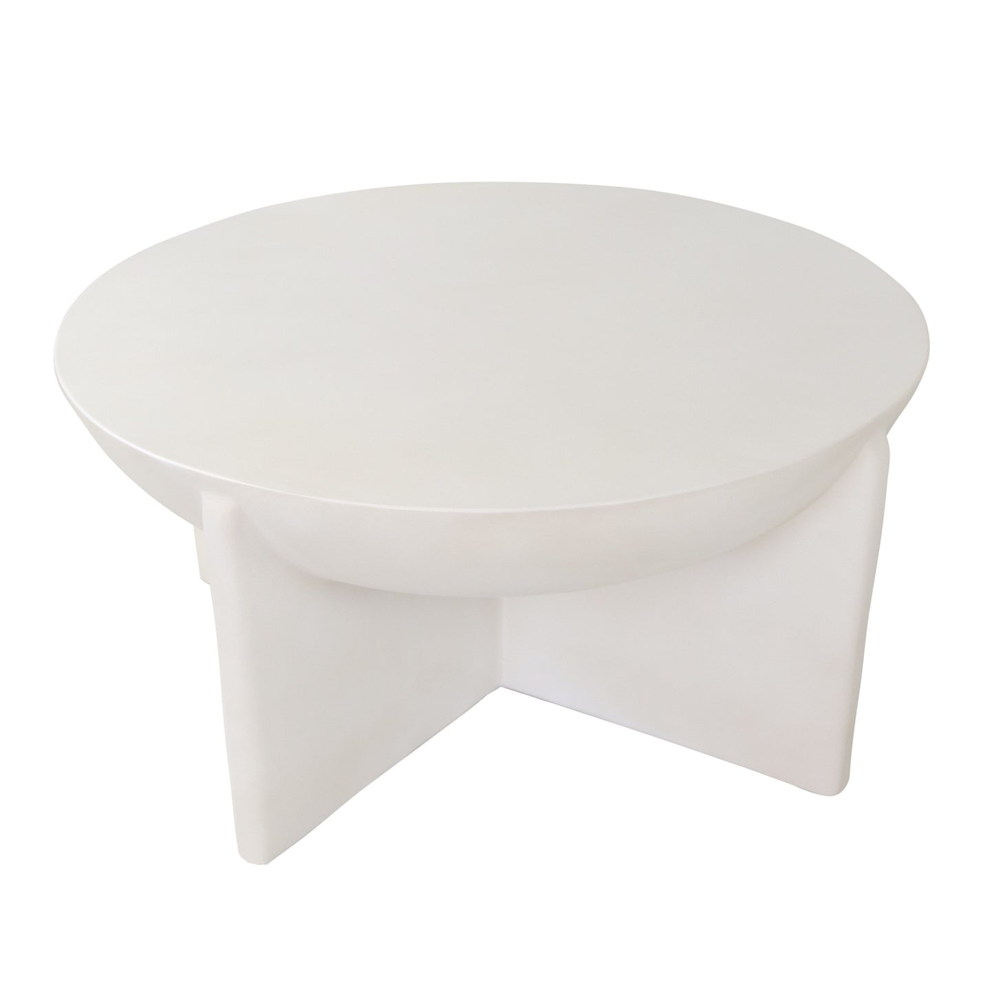 Modrest Elsa - Modern Oyster Concrete Round Coffee Table