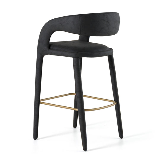 Modrest Faerron - Modern Black Leatherette Bar Chair