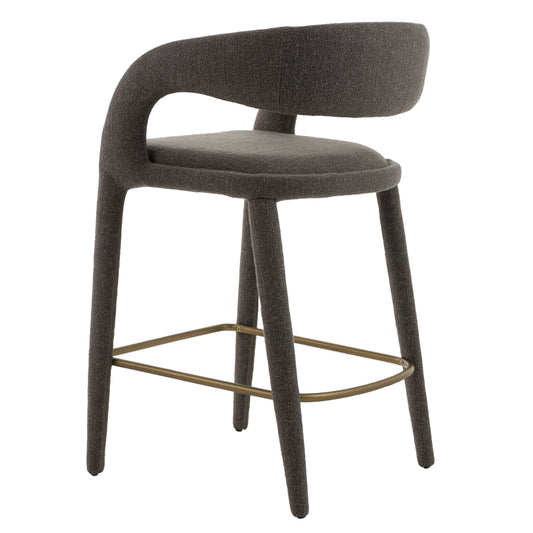 Modrest Faerron - Modern Grey Fabric Counter Chair