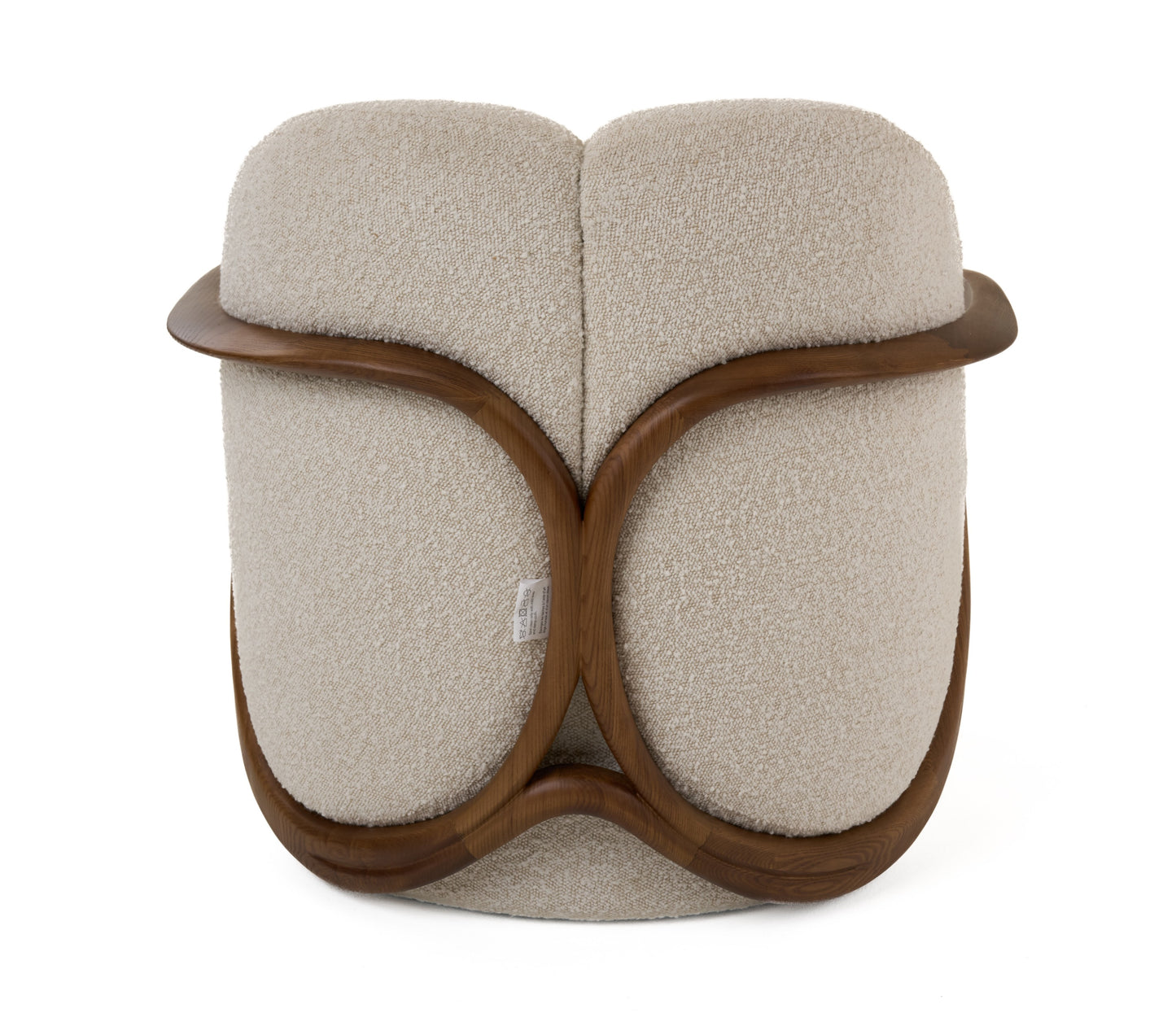 Modrest Fortuna - Mid-Century Modern Off-White Fabric + Walnut Accent Chair