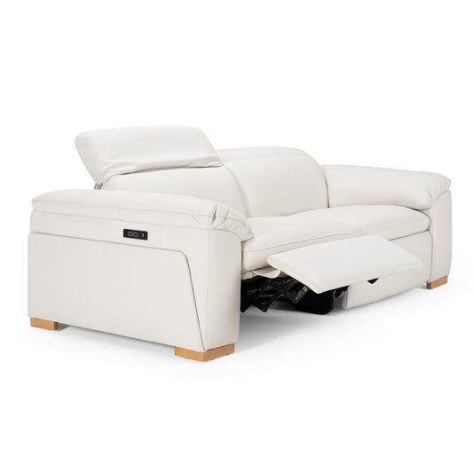 Divani Casa Gregory - Modern Off-White Leather Sofa w/ 2 Recliners