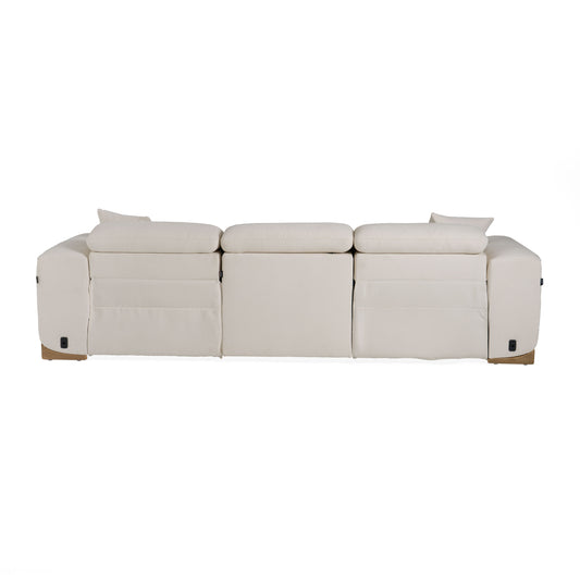 Divani Casa Hagerty - Modern Off-White Fabric Sofa With 2 Power Recliners