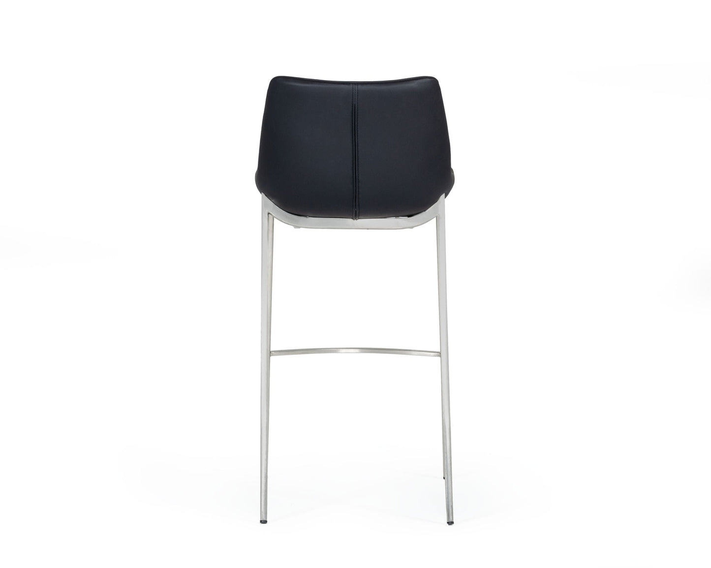Modrest Hooper - Modern Black Eco-Leather Bar Stool (Set of 2)