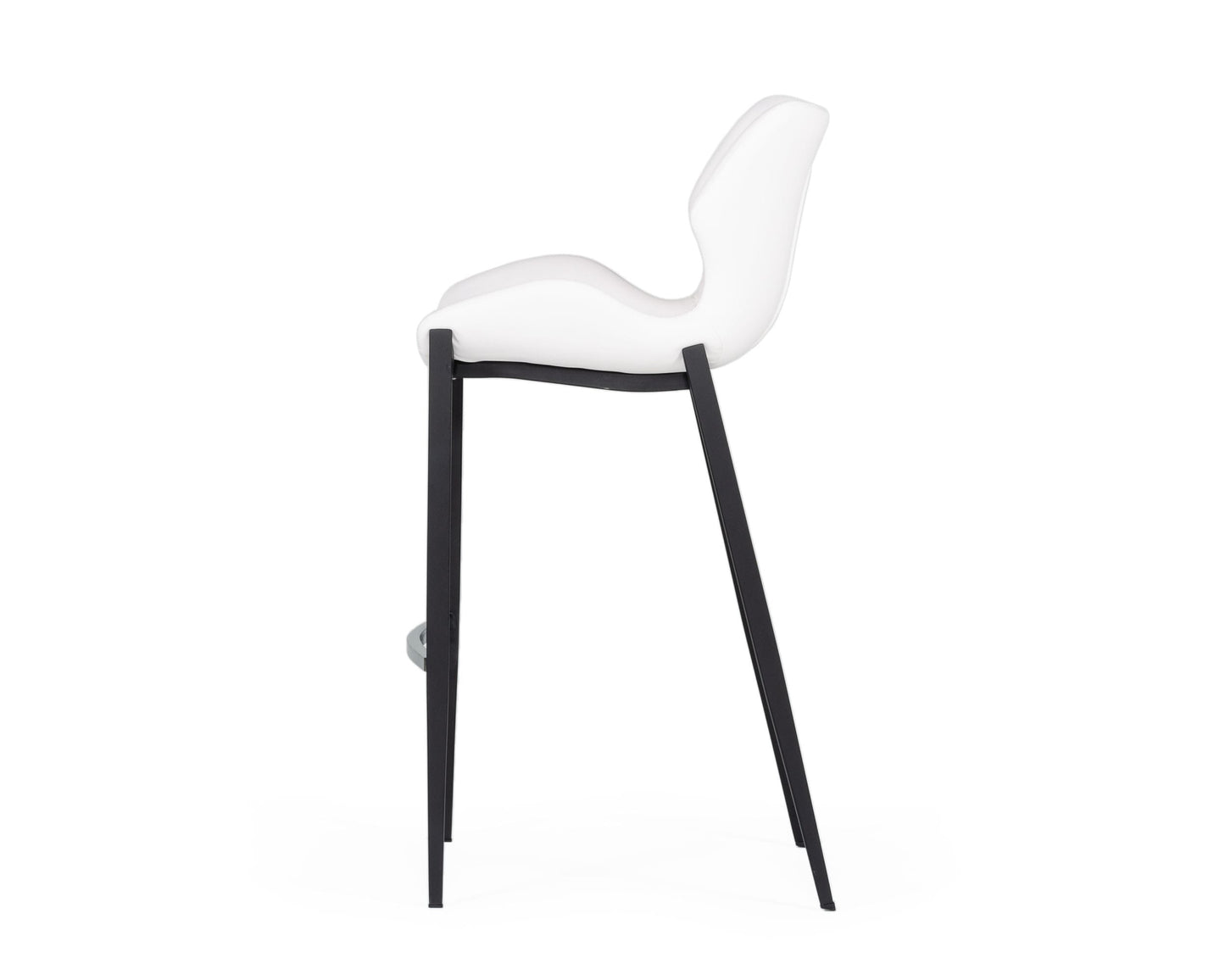 Modrest Ithaca - Modern White Leatherette Bar Stool (Set of 2)