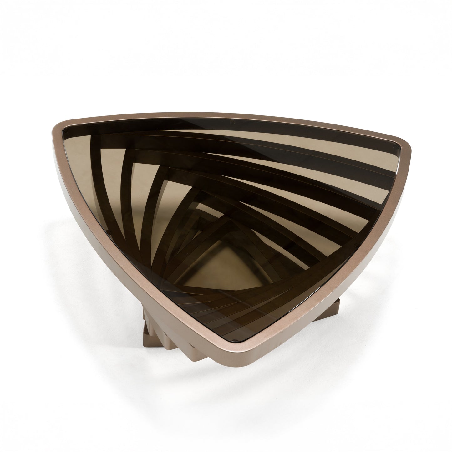 Modrest Jovial - Contemporary Brown Glass + Dark Gold Coffee Table