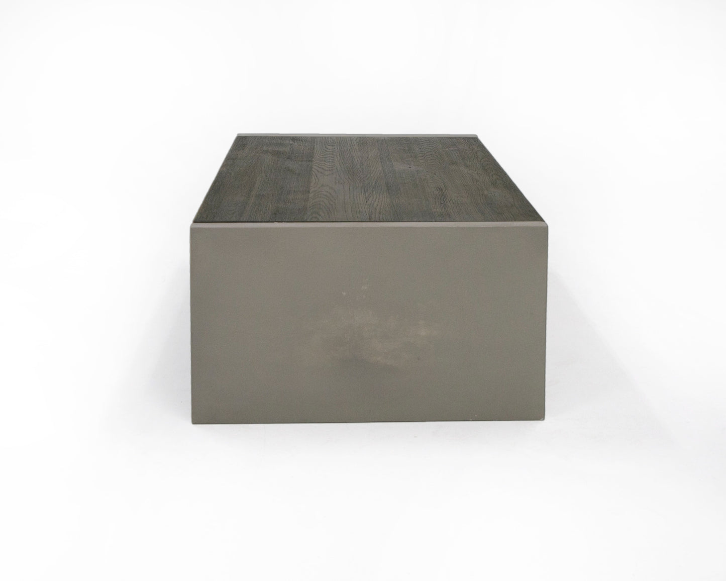 Modrest June - Modern Dark Grey Concrete & Walnut Coffee Table