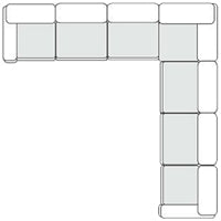 Divani Casa Kinsey - Modern Blue Fabric Modular Sectional Sofa-7-Piece Sectional