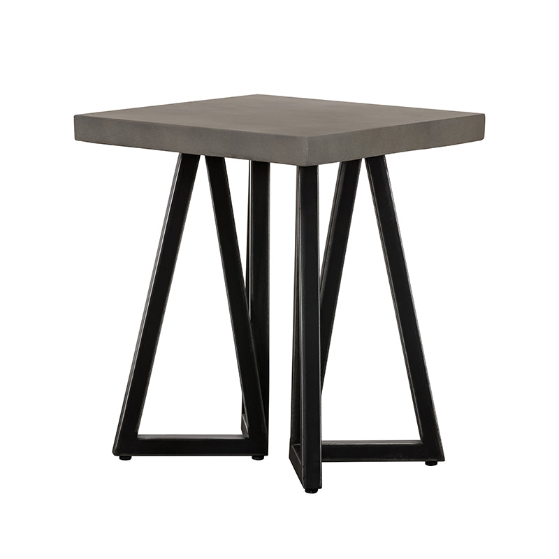 Modrest Richmond Modern Concrete & Black Metal End Table