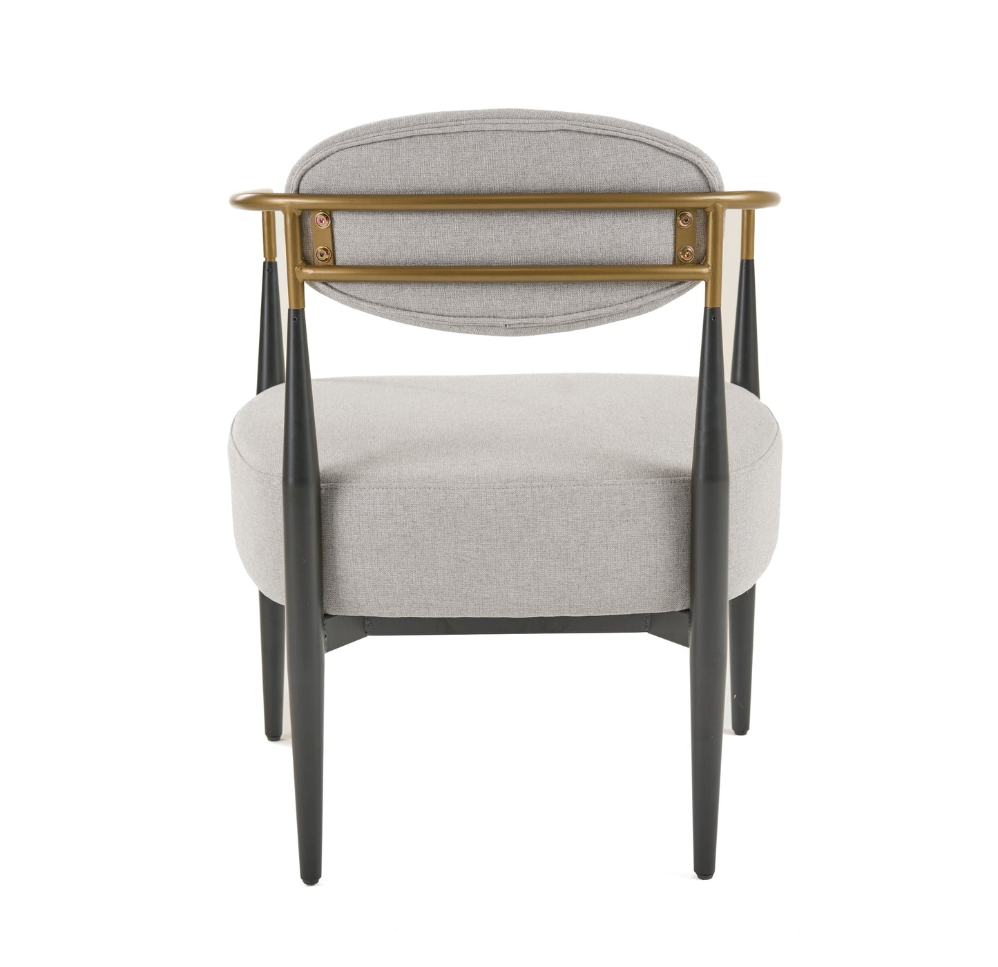 Modrest Liberty - Modern Light Grey Fabric + Black & Gold Accent Chair