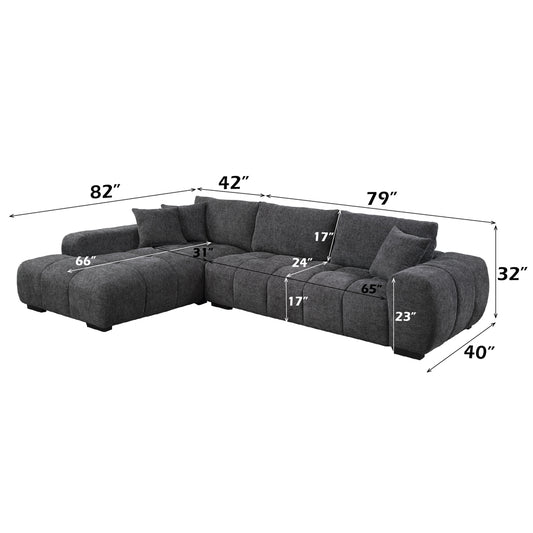Chosen Sectional Sofa w/3 Pillows