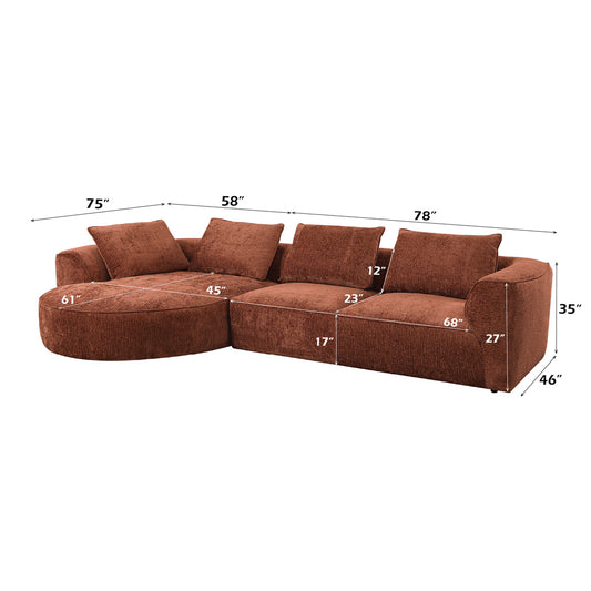 Aceso Sectional Sofa W/4 Pillows