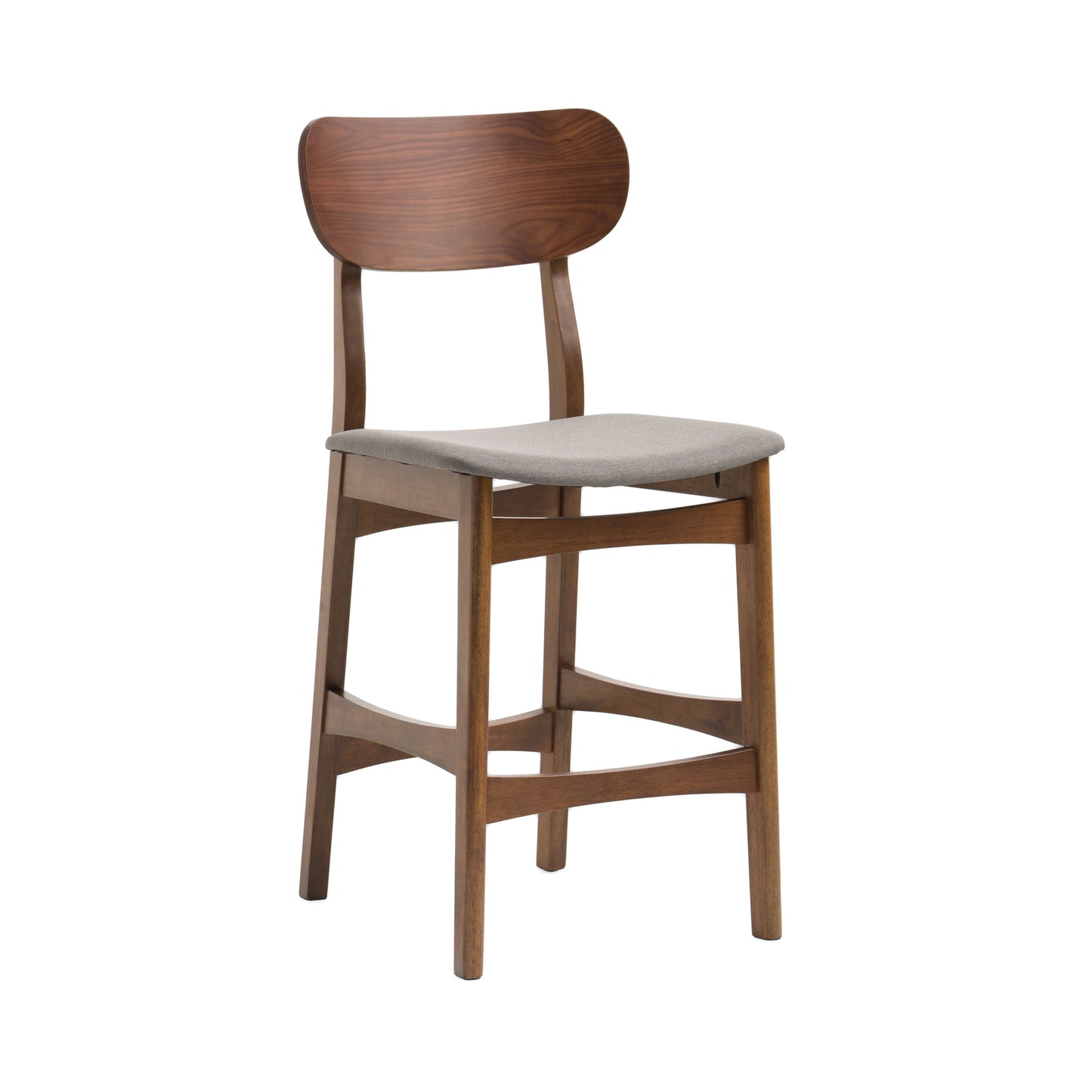 Modrest Lynn - Modern Grey & Walnut Counter Chair (Set of 2)