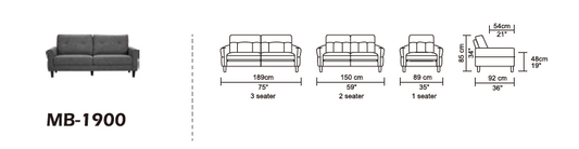 Divani Casa Clark Modern Grey & Beige Fabric Sofa