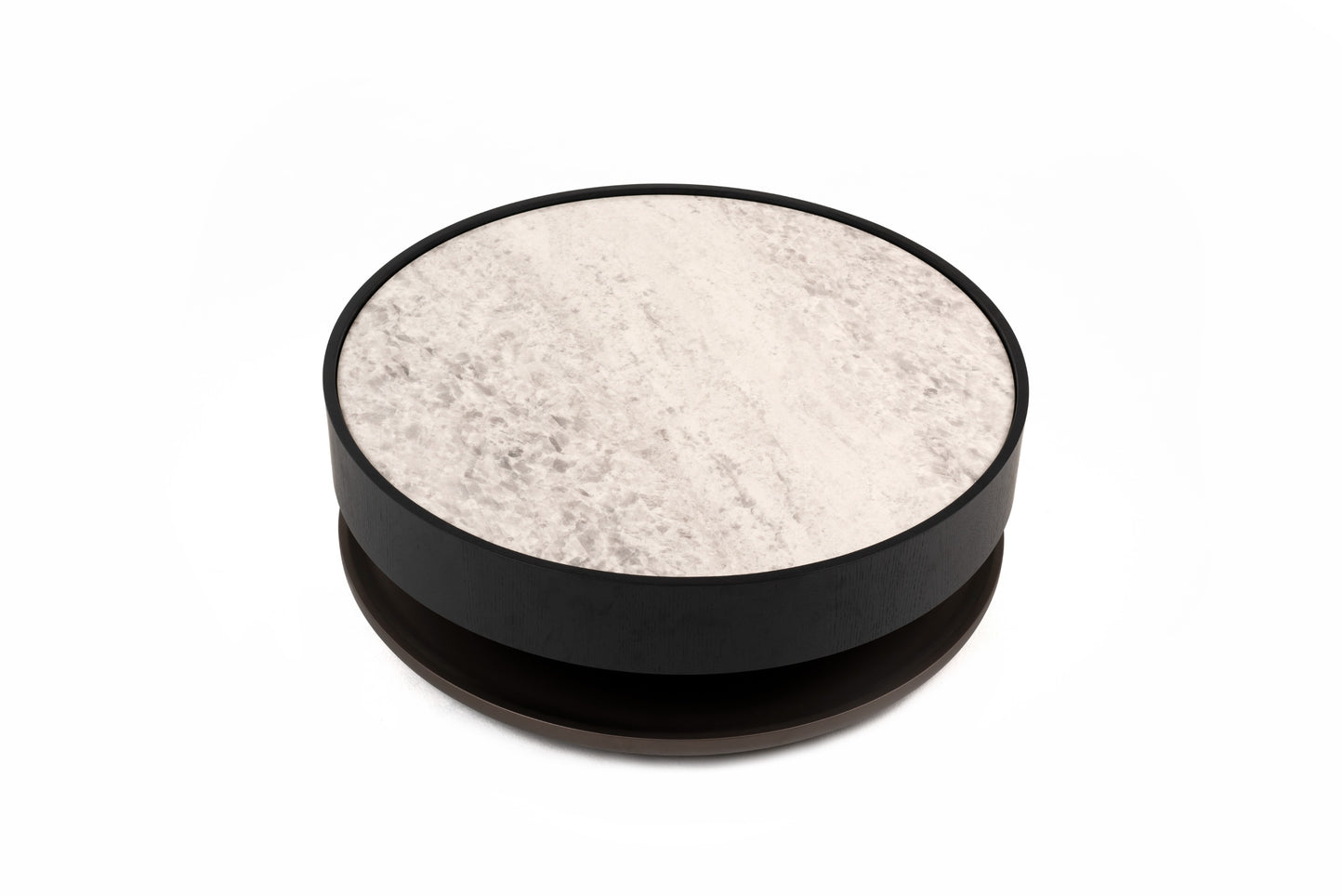 Modrest Miranda - Modern Ceramic + Black Oak Round Coffee Table