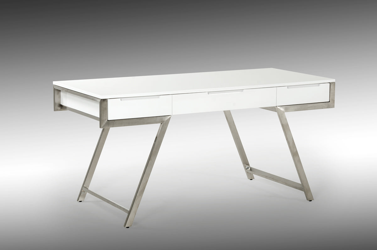 Modrest Dessart Modern White Gloss Office Desk