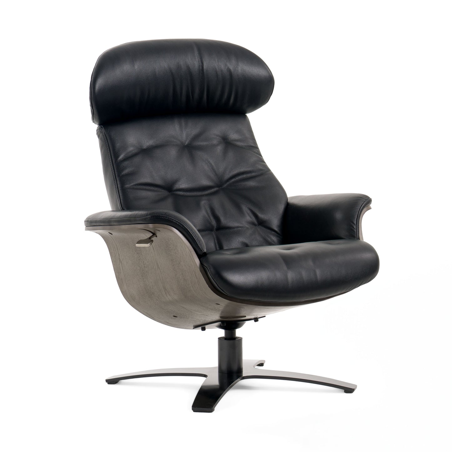 Modrest - Nowak Modern Black Lounge Chair & Ottoman Set