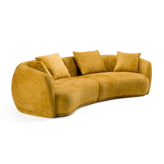 Divani Casa Oakland - Modern Mustard Fabric 4 Seat Sofa
