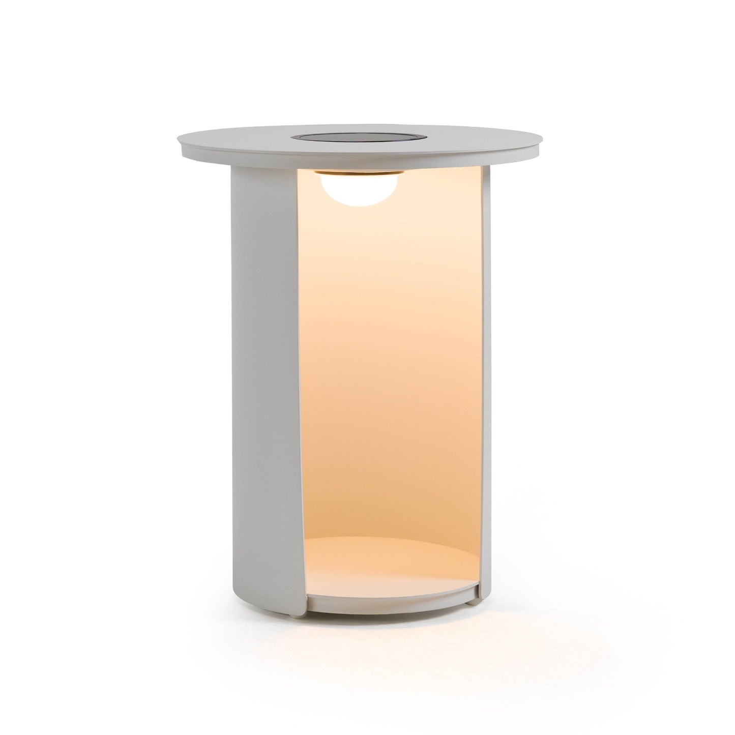 Renava Onza - Outdoor White End Table w/ Solar Light