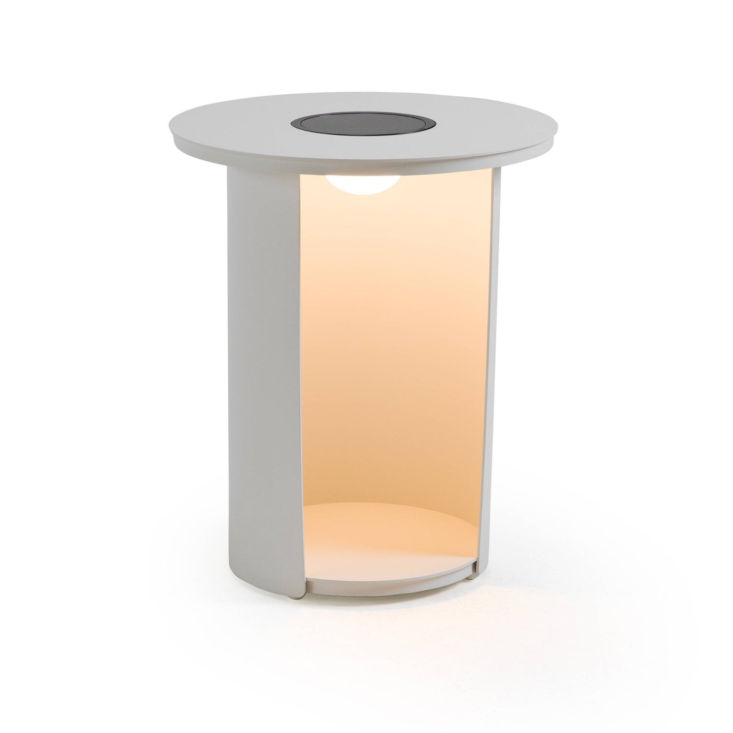 Renava Onza - Outdoor White End Table w/ Solar Light