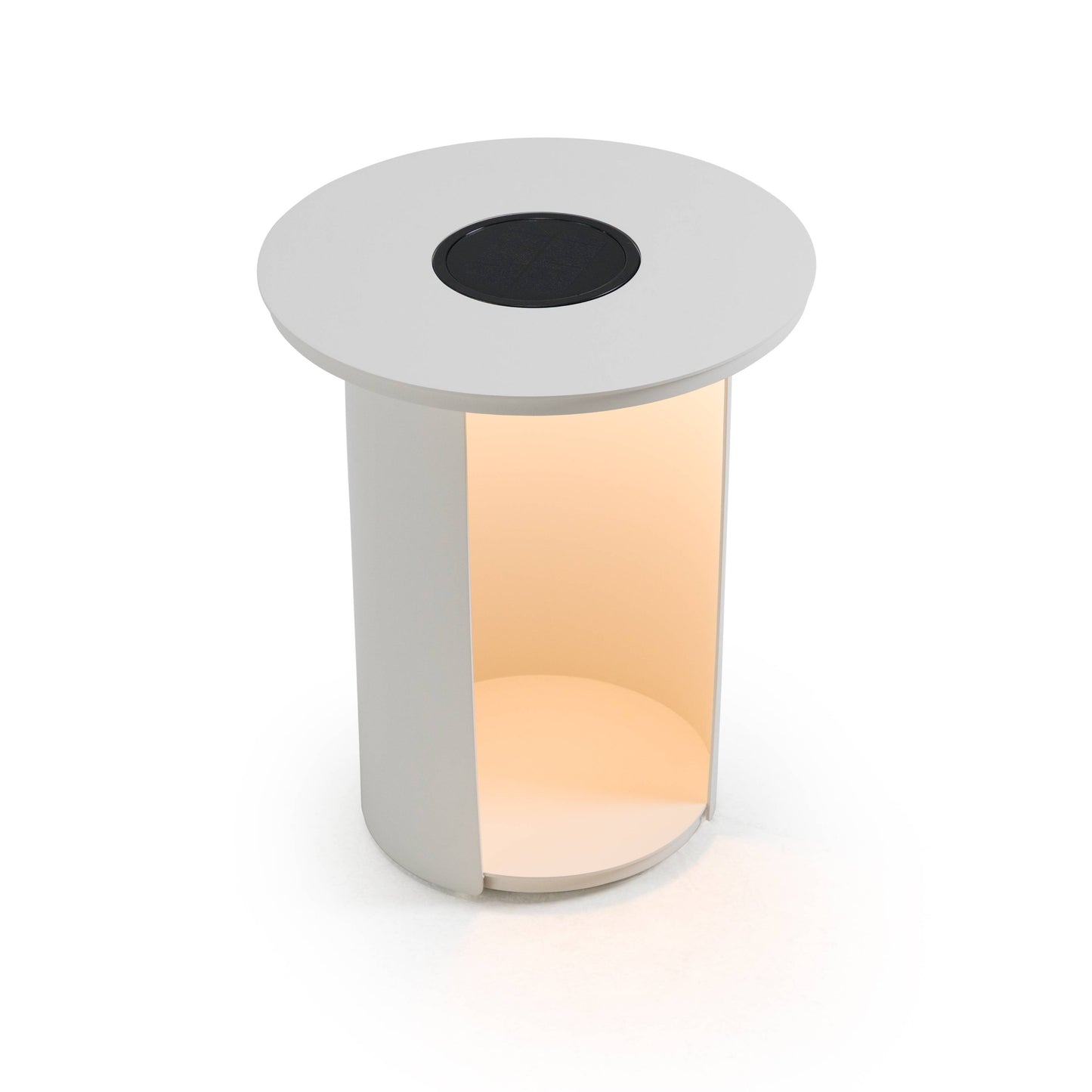 Renava Onza - Outdoor White End Table w/ Solar Light
