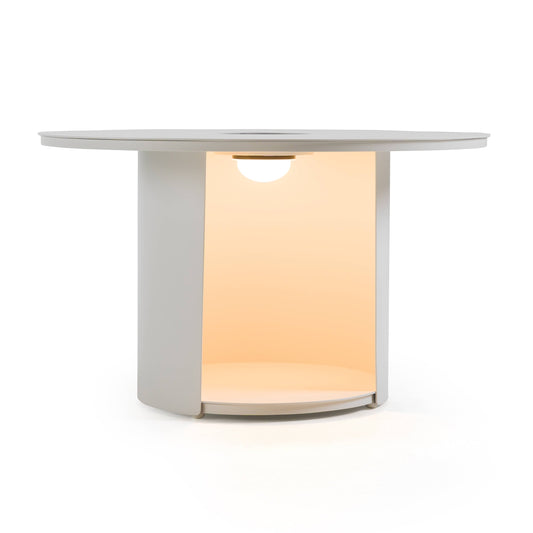Renava Onza - Outdoor White Medium End Table w/ Solar Light